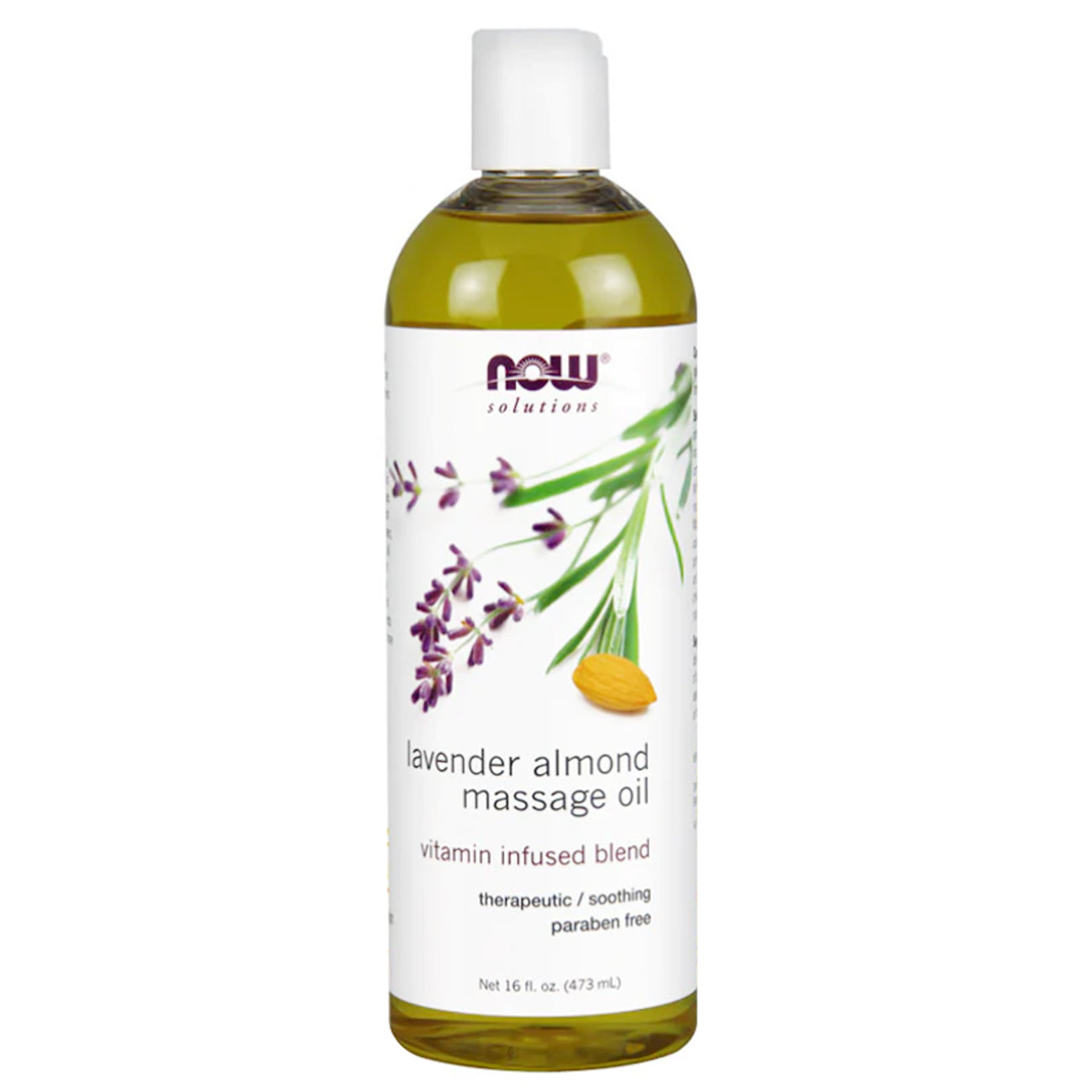 NOW Lavender Almond Massage Oil 473 mL