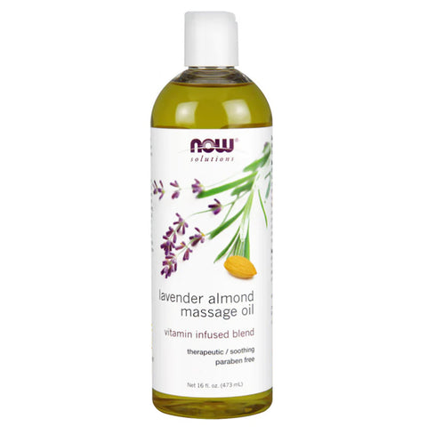 NOW Lavender Almond Massage Oil 473 mL