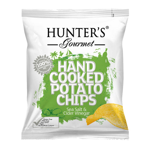 Hunter'S Hand Cooked Potato Chips Sea Salt And Vinegar–Pouch 40G