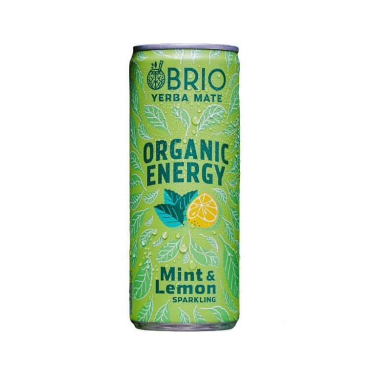 Brio Mate Organic Energy Mint & Lemon Cans 250Ml