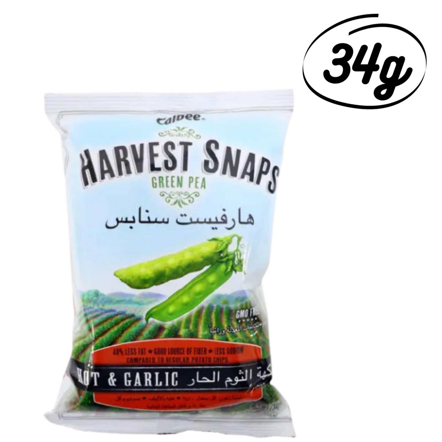 Harvest Snap Hot & Garlic 34 Gm