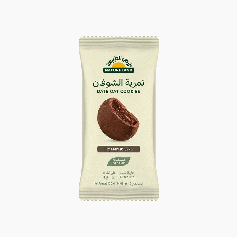Natureland Date Oat Cookies - Hazelnut 40g