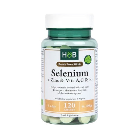 H&B Sel+ Zinc,A,C & E 120 Tablets