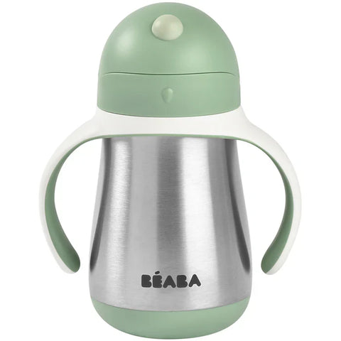 Beaba Stainless Steel Straw Cup (Sage Green)