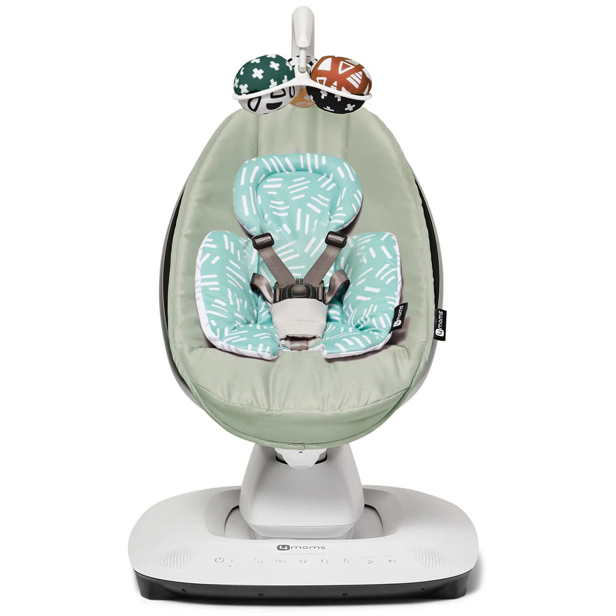 4Moms - MamaRoo 5 Multi-Motion Baby Swing (Sage) + Newborn Insert (Mint/Mesh)