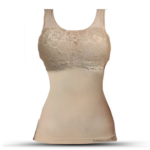 Sankom Patent Vest With Bra Incorporated Beige Large Support 1 PC