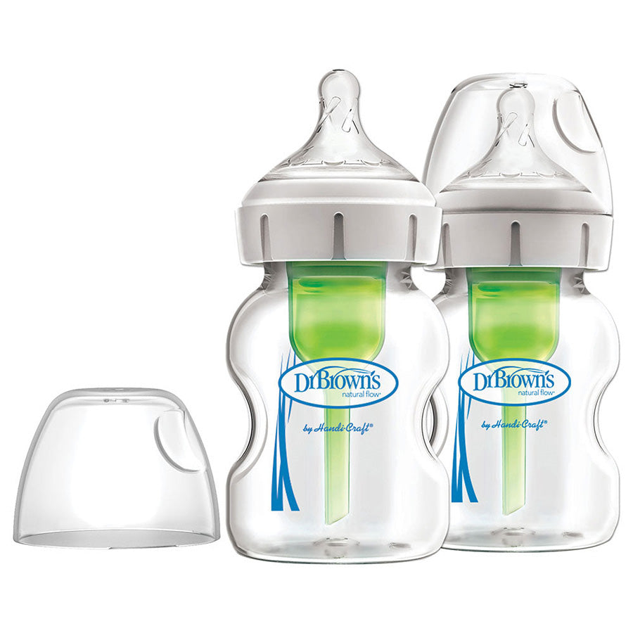 Dr. Browns 5 Oz/150 Ml Glass W-N Options+ Bottle, 2-Pack- glass