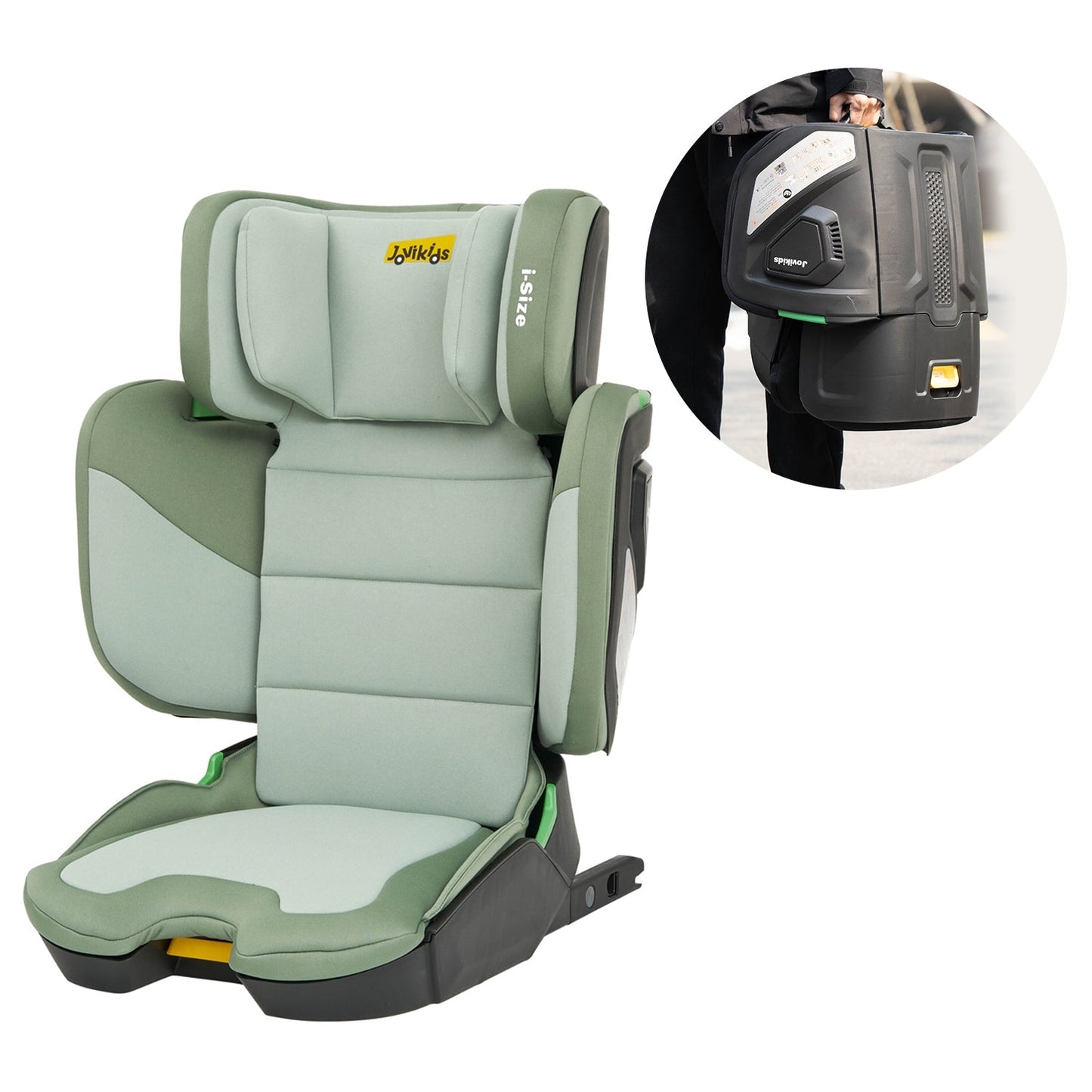 Jovikids Rober I-Size Booster Car Seat ISOFIX Cabin Size (Green)