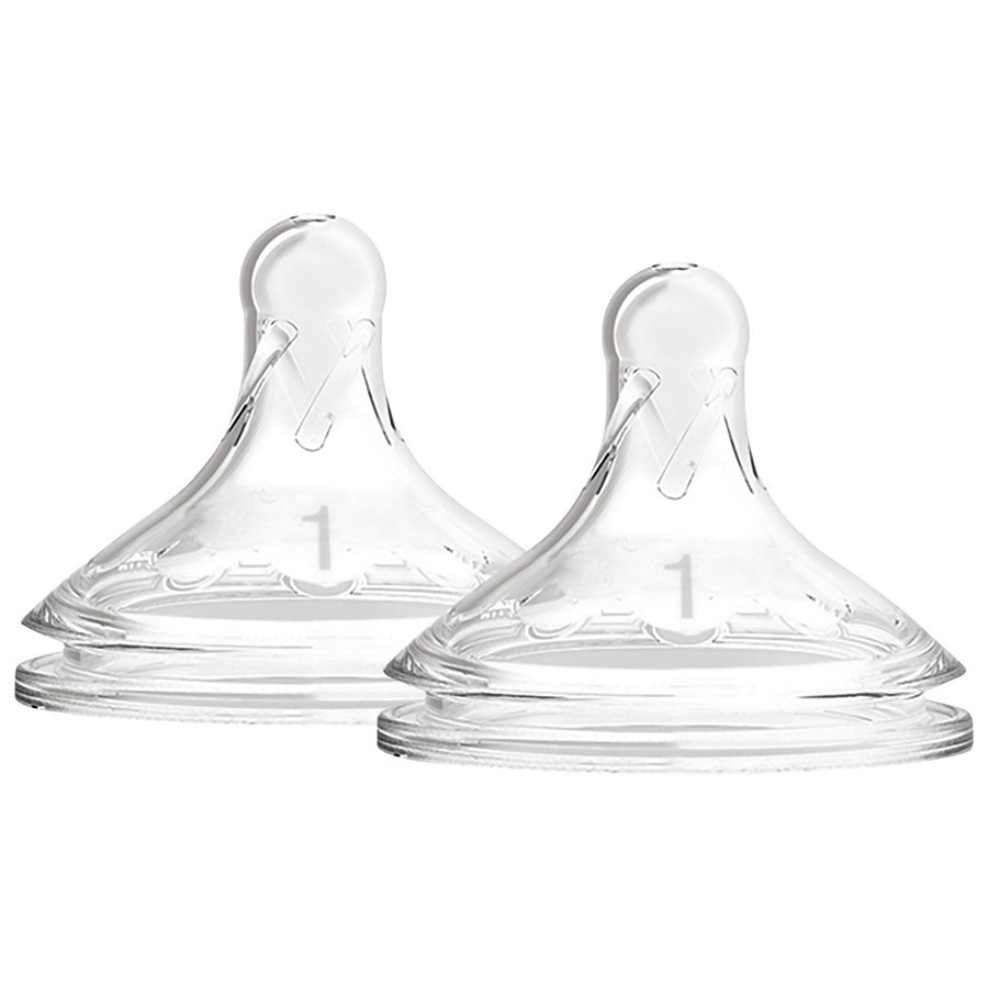 Dr. Browns Level 1 W-N Silicone Options+ Nipple, 2-Pack-plastic