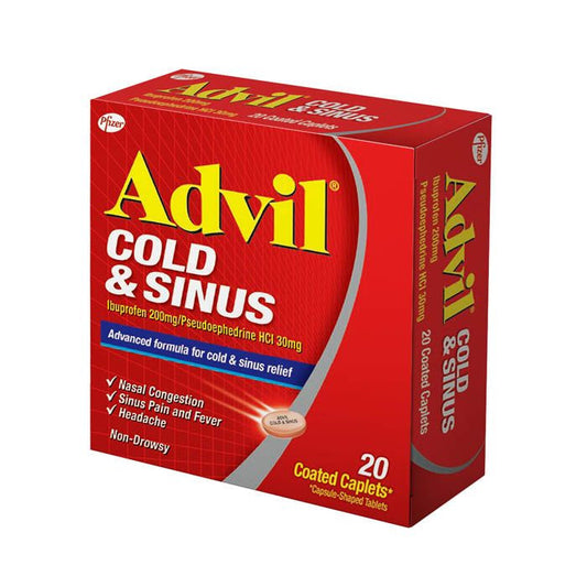 ADVIL COLD AND SINUS COATED CAPLETS 20S