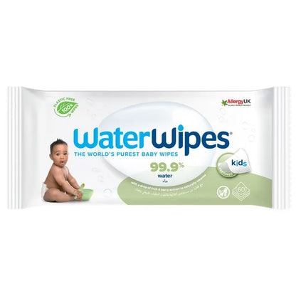 ALLERGY UK Waterwipes Plastic Free Baby & Toddler Wet Wipes KIDS - 60pcs